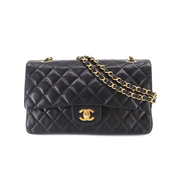 CHANEL Matelasse 25 Chain Shoulder Bag Leather Black A01112 Gold Hardware Coco Mark Vintage