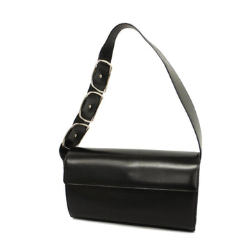 SALVATORE FERRAGAMO Shoulder Bag Vara Leather Black Silver Hardware Women's