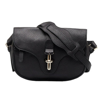 BALENCIAGA Tube Shoulder Bag Crossbody Black Leather Women's