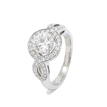 Harry Winston Lily Cluster Engagement Ring Pt950 Diamond 1.15ct E VS1 EX 8.5