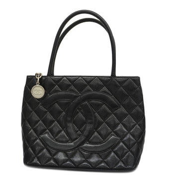 CHANELAuth  Reprint Tote Women's Caviar Leather Tote Bag Black