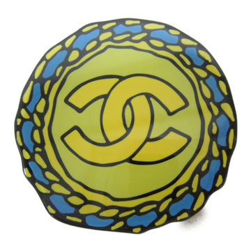 CHANEL Brooch D23A Yellow Blue Plastic