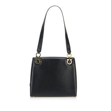 SALVATORE FERRAGAMO Gancini Tote Bag Shoulder BC21 4189 Black Leather Ladies