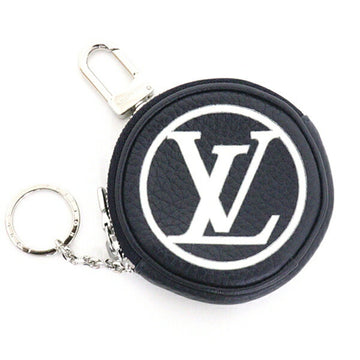 LOUIS VUITTON Portocre Pochette Taurillon Coin Case Key Ring Holder Pouch MP2080 Navy White