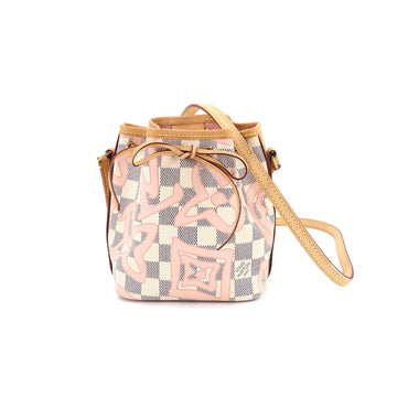 Louis Vuitton Damier Azur Tahiti Nano Noe Shoulder Bag White Rose Ballerine N60052 Neo