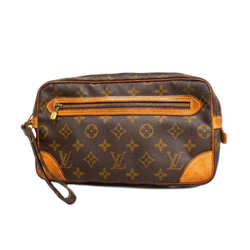 LOUIS VUITTON Clutch Bag Monogram Marly Dragonne GM M51825 Brown Men Women