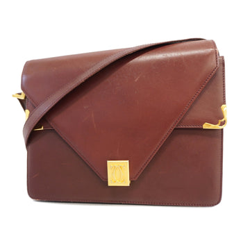 Cartier Shoulder Bag Must Leather Bordeaux Gold metal