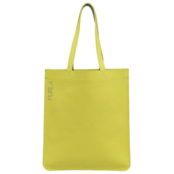 FURLA leather tote bag yellow ladies