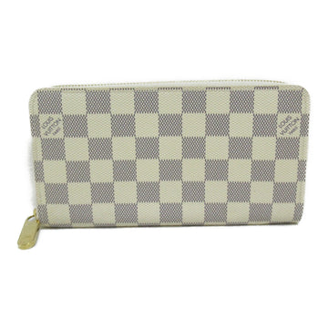 LOUIS VUITTON Zippy Wallet Round Long Wallet Ivory Damier Azur PVC coated canvas N60019