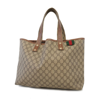 Gucci Tote Bag Sherry 211134 GG Supreme Brown Gold metal