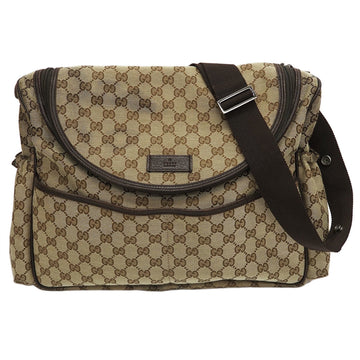 GUCCI GG Canvas Mother's Bag Shoulder Beige One 123326 Women's