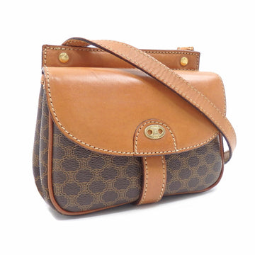 CELINE Shoulder Bag Ladies Brown PVC Leather Macadam Pochette