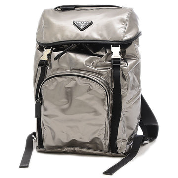 PRADA TESSUTO METAL Backpack Rucksack Nylon Silver 1BZ039