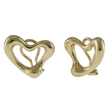 TIFFANY Open Heart Earrings 18K Yellow Gold Women's &Co.
