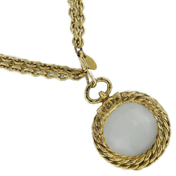 CHANEL Loupe Necklace Double Chain Vintage Gold Plated Made in France Ladies