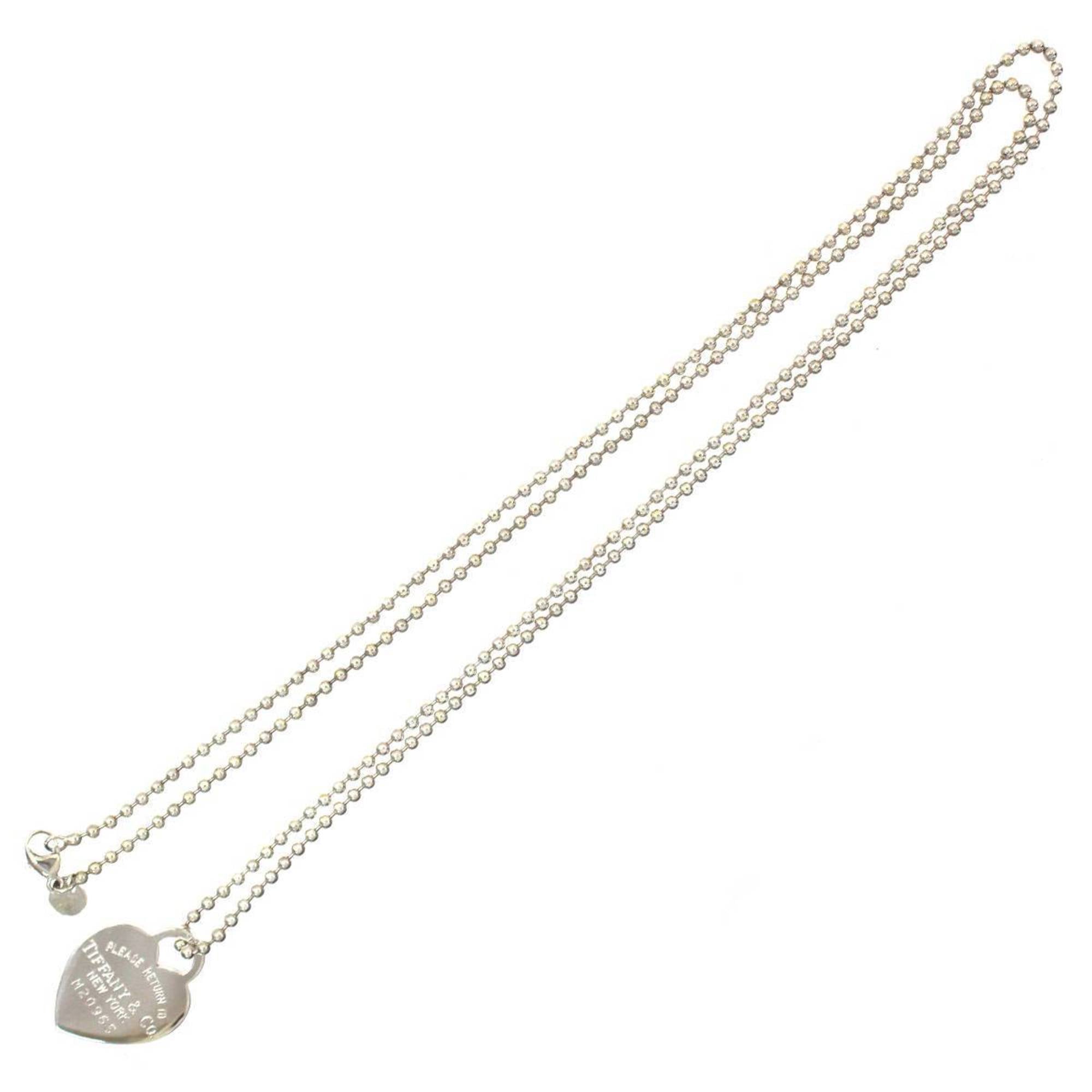 Authenticated Used Tiffany necklace return to heart tag pendant ball chain  silver 925 Tiffany&Co - Walmart.com