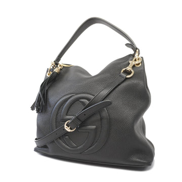 Gucci Soho 2way Bag 536194 Women's Leather Handbag,Shoulder Bag Black