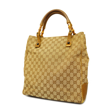 GUCCIAuth  Bamboo Tote Bag 112530 Women's GG Canvas Beige