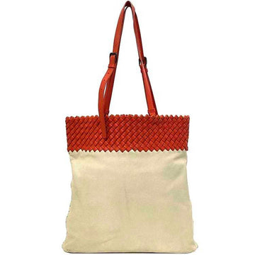 BOTTEGA VENETA Tote Bag Beige Red Intrecciato Leather  Women's Men's Available