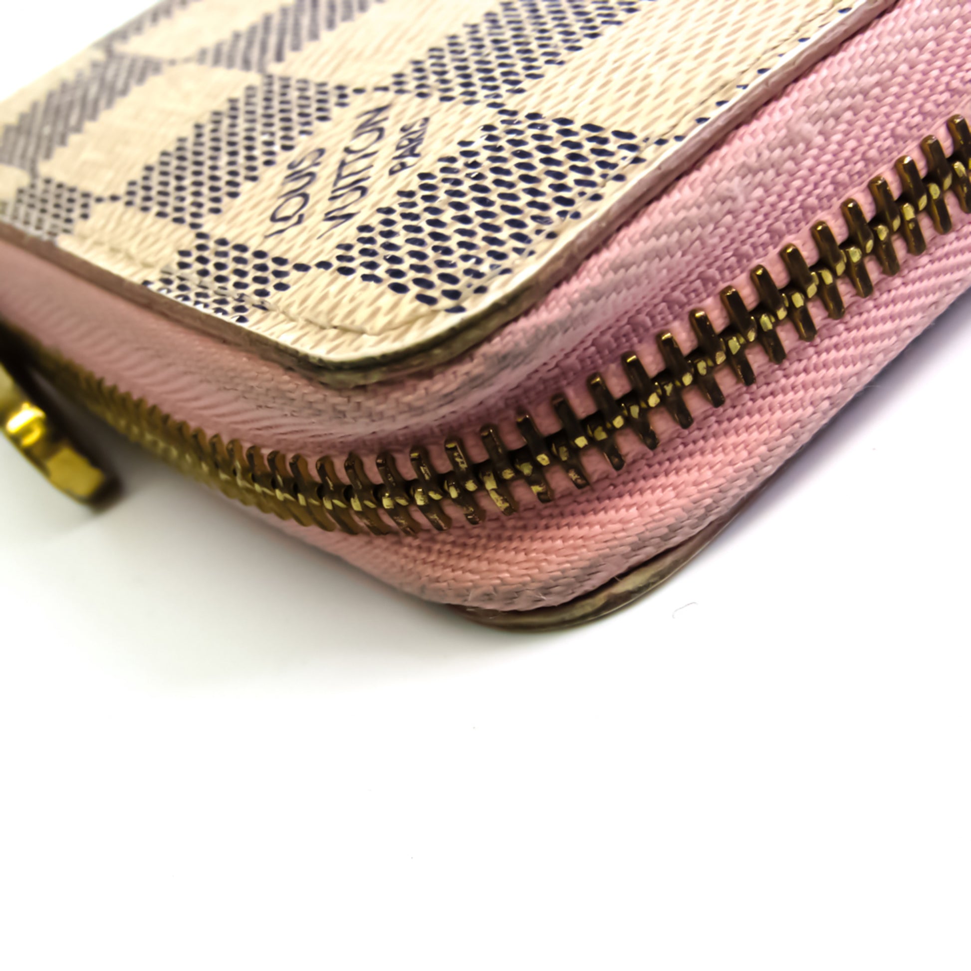 Authenticated Used Louis Vuitton Damier Graphite Zippy Wallet Vertical  N64436 Women's Damier Canvas Long Wallet (bi-fold) Azur 