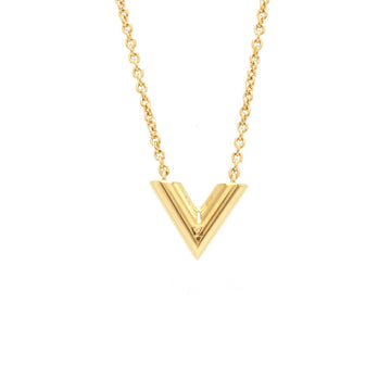 LOUIS VUITTON necklace essential V pendant GP gold M61083