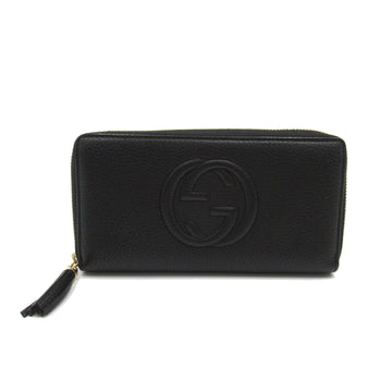 GUCCI Soho Zip Around long wallet Black leather 308004