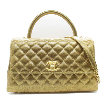 CHANEL Coco Handle 2wayChainShoulder Gold Caviar Skin [Grained Calf] A92991