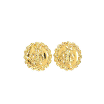 Chanel mademoiselle earrings round type gold accessories vintage Vintage Earrings