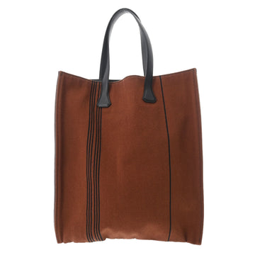 HERMES Potamos Cabas GM Brown/Black Unisex Leather/Canvas Tote Bag