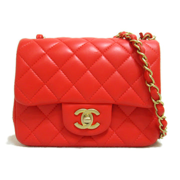 CHANEL Mini Matelasse ChainShoulder Back Pink Coral pink Lambskin [sheep leather] A35200