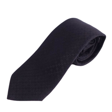 HERMES tie silk twill H 100% men's black