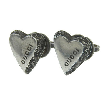 GUCCI SV925 Heart Earrings Silver Women's