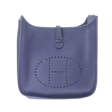 HERMES Evelyn 3 PM Blue Ankle Palladium Hardware D Engraved [around 2019] Women's Taurillon Clemence Shoulder Bag