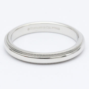 TIFFANY Classic Milgrain Ring Platinum Fashion No Stone Band Ring Silver