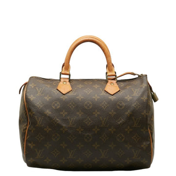 LOUIS VUITTON Monogram Speedy 30 Handbag Shoulder Bag 2WAY M41526 Brown PVC Leather Ladies