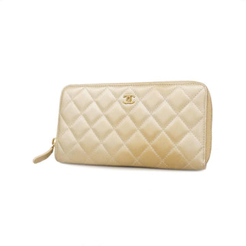 CHANEL long wallet Matelasse caviar skin gold ladies