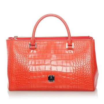 MCM Handbag Orange Leather Ladies