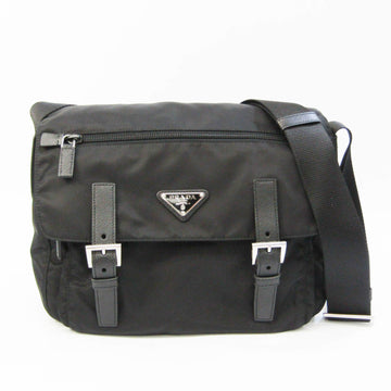 PRADA VELA 1BD953 Men,Women Nylon,Leather Shoulder Bag Black