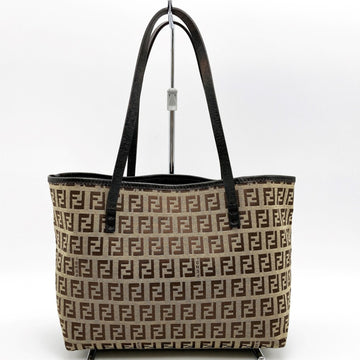 FENDI Zucchino Tote Bag Mini Brown Nylon Canvas Ladies Fashion 8BH056