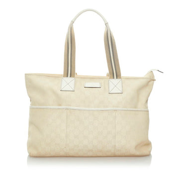 Gucci GG Canvas Mother's Bag 155524 Beige Leather Ladies GUCCI