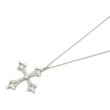 TIFFANY&CO Cross Diamond Necklace Necklace Clear Pt950Platinum Clear
