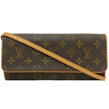 LOUIS VUITTON Shoulder Bag Pochette Twin Brown Monogram M51852 Canvas Nume FL1000  Clutch 2way Flap Women's LV