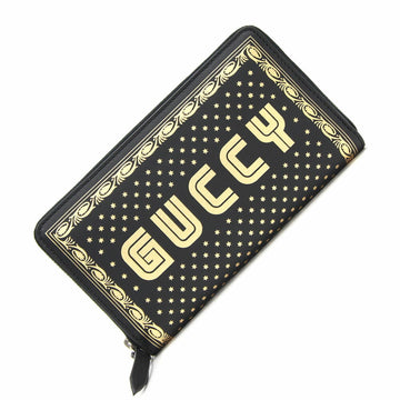 GUCCI Round Long Wallet Sega Collaboration 510488 Black Gold Leather Women's Men's