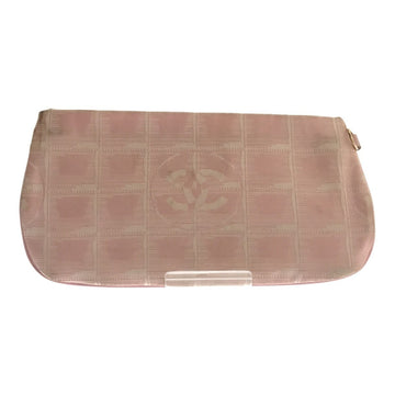 CHANEL New Travel Line Pouch Pink Nylon Jacquard Women's Bag in with G Card ITPRV48DVIAO RM0431R