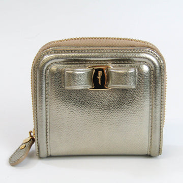 SALVATORE FERRAGAMO Vara 22 C868 Women's Leather Wallet [bi-fold] Gold