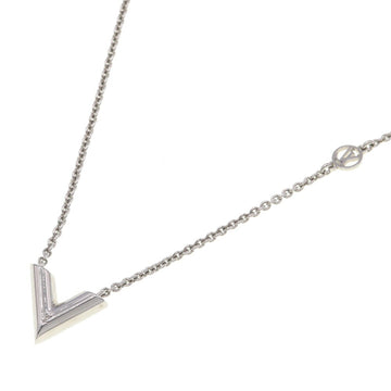 LOUIS VUITTON Necklace Essential V M63197 Silver Metal Pendant Choker Ladies