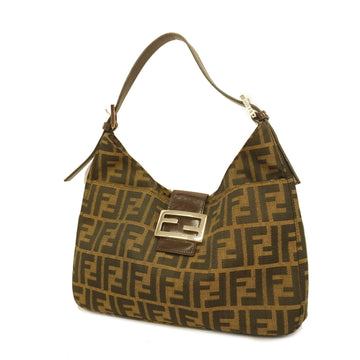 FENDIAuth  Zucca Handbag Women's Nylon Canvas Handbag Brown