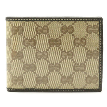 Gucci GG crystal folio wallet coated canvas beige dark brown tea 150410