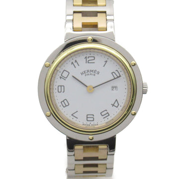 HERMES Clipper Wrist Watch Watch Wrist Watch CL3.440 Quartz White Gold Plated Stainless Steel