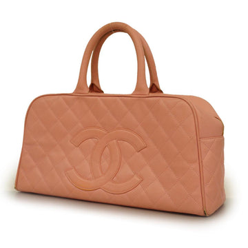 CHANEL Handbag Matelasse Caviar Skin Pink Gold Hardware Women's